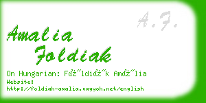 amalia foldiak business card